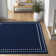 Toston Machine Made Power Loom Polypropylene Navy Area Rug in Blue