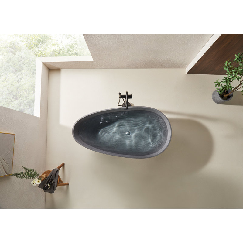 Baignoire autoportante en résine, H 66,93 po x l 33,46 po x P 21,65 po