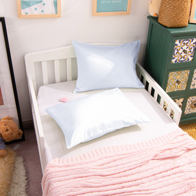 Taies d'oreiller pour tout-petits en coton de qualité égyptienne, taies d'oreiller de voyage en satin de coton à densité de tissage 500 fils, 13 x 18 pouces - NTBAY