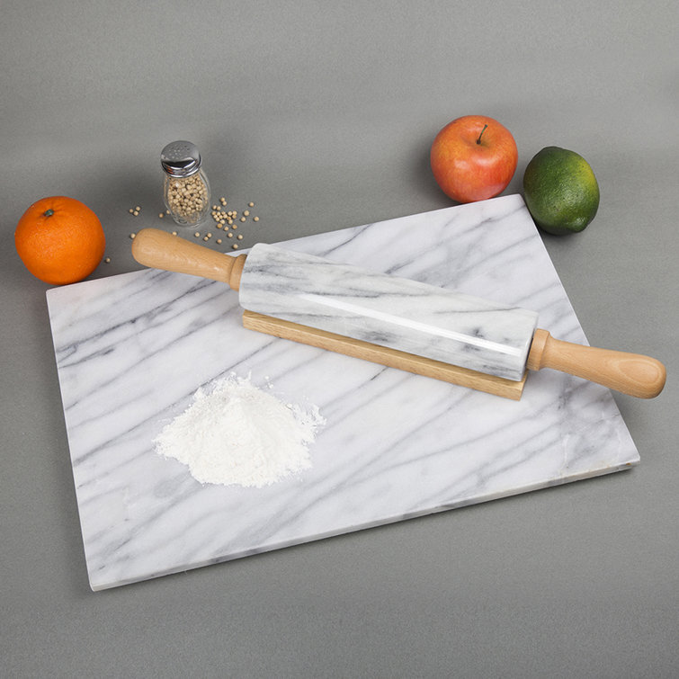 Rsvp White Marble Rolling Pin & Stand