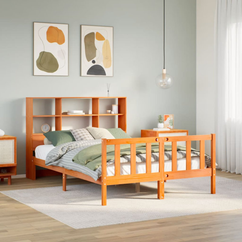 Bowe Solid Wood Bed, 100cm x 200cm, Wax brown
