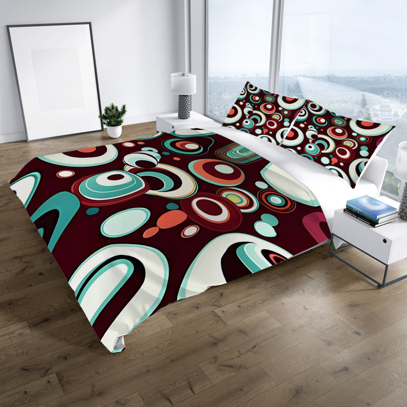 Duvet Cover, Twin Duvet Cover + 1 Queen Sham, Red/Orange/Blue