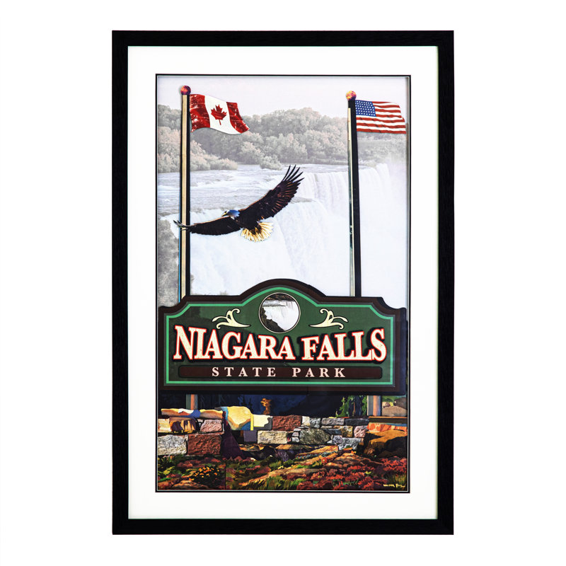Apsara «Niagara Falls» - collage 3D, art mural l 24 po x H 36 po, encadré