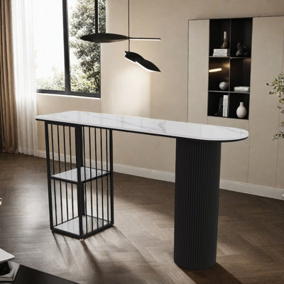 Light luxury cream style home bar table by Wrought Studio