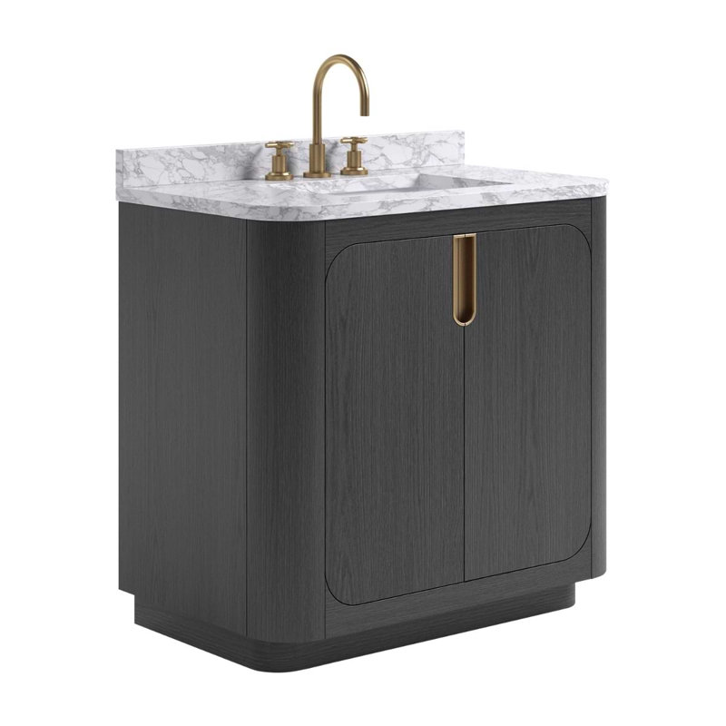 Corbin 36" Freestanding Single Bathroom Vanity with Carrara Marble Top