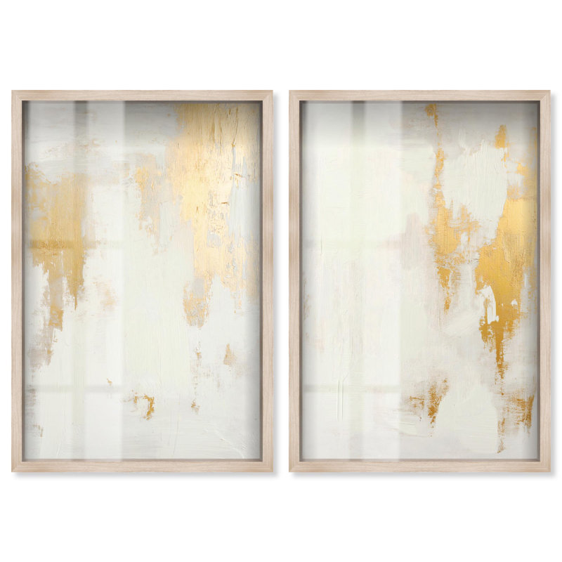 Tranquility pair Gold Art , Crème, crème, H 55 po x l 37 po