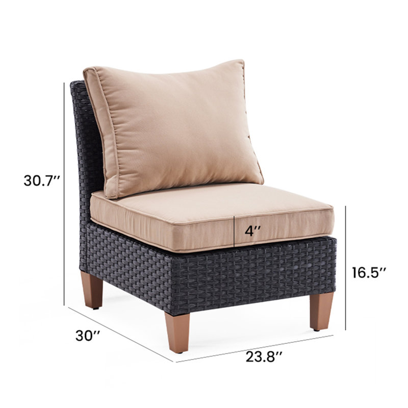 Outdoor Rattan Armless Sofa