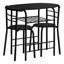 Ensemble de 3 tables de salle à manger, petites, L 32 po, cuisine, métal, stratifié, contemporain-1095962910