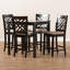 Ensemble de salle à manger 5 pièces au fini noir / beige Fraserburgh H 37,4 po x l 18,5 po x P 19,88 po-520633794-520633805