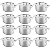 Attiva Peltro Casserole with Lid 9.45" - 12 Pieces - Pewter