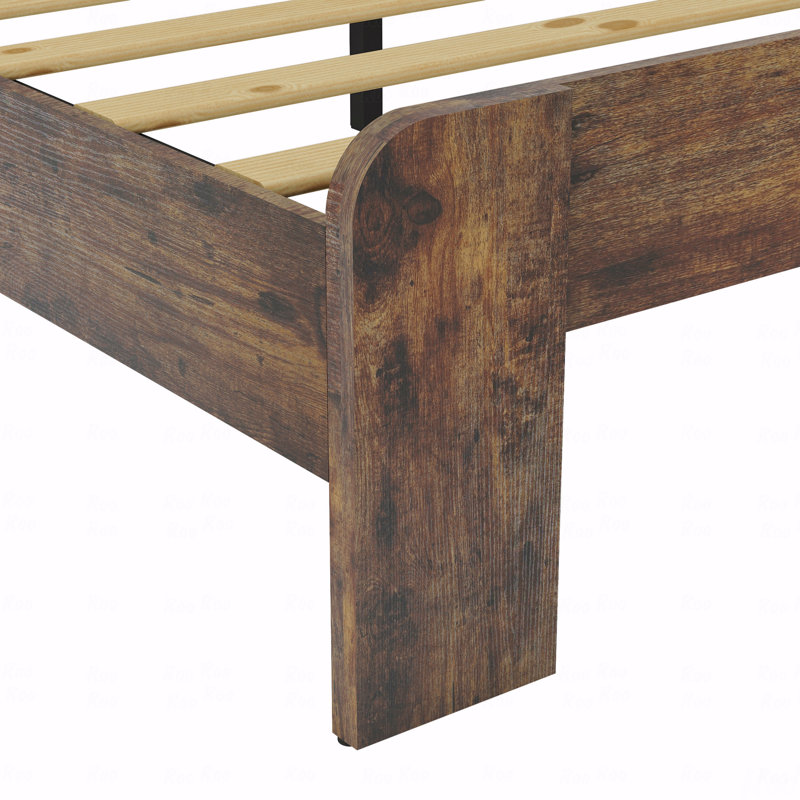 Structure de lit plateforme, bois avec fonction de rangement à DEL avec tête de lit et 2 ports USB, sans bruit, sans sommier et outil d'assemblage facile, grand sous le lit avec fonction de rangement