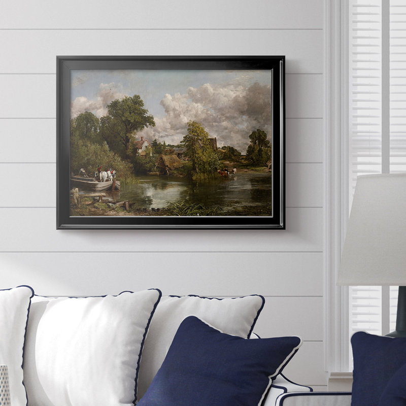 Le cheval blanc - John Constable - Toile tendue avec châssis 1819, 18,5 x 24,5, Toile avec cadre, Noir