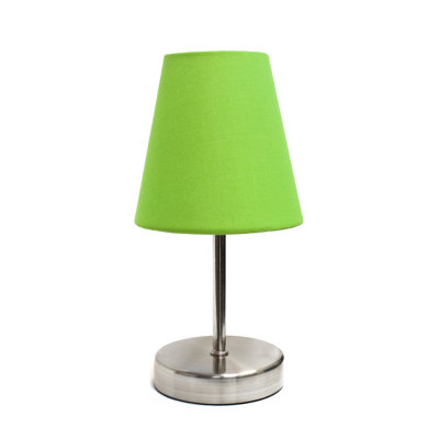  Mini Chrome Table Lamp with Fabric Shade for Bedrooms and Nightstands