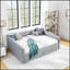 Lit de jour rembourré gris avec rangement spacieux et rembourrage en mousse confortable, parfait pour les chambres modernes-2137680439