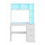 4-Drawer Computer Desk with Bookshelves and Led Lighting, Home Office Desk with Charging Station-1122915214