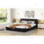 Grand lit plateforme tapissier, noir