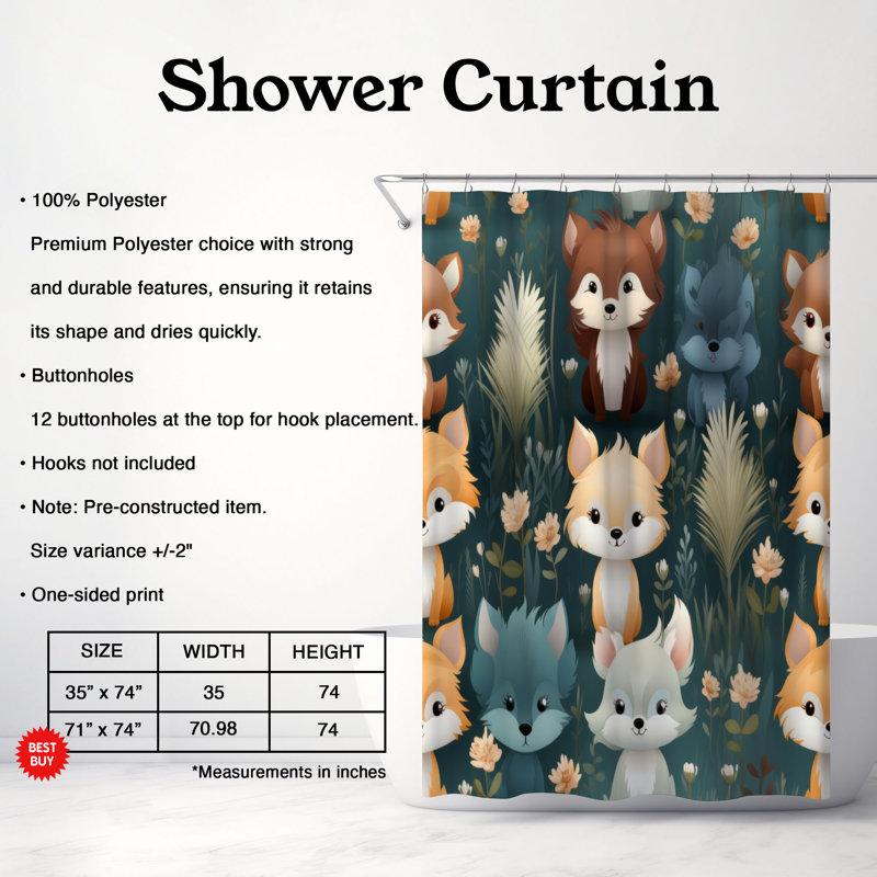 Rideau de douche Playful Paws - Premium, L 71 po x L 74 po