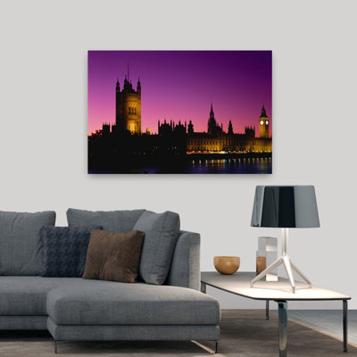 Houses Of Parliament At Night, Westminster, London, England, Uk Contemporary Architecture Wall Art