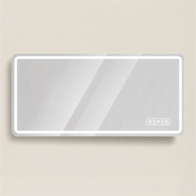 Frameless LED Bathroom Mirror with Anti-Fog, Wall Mounted Lighted Vanity Mirror