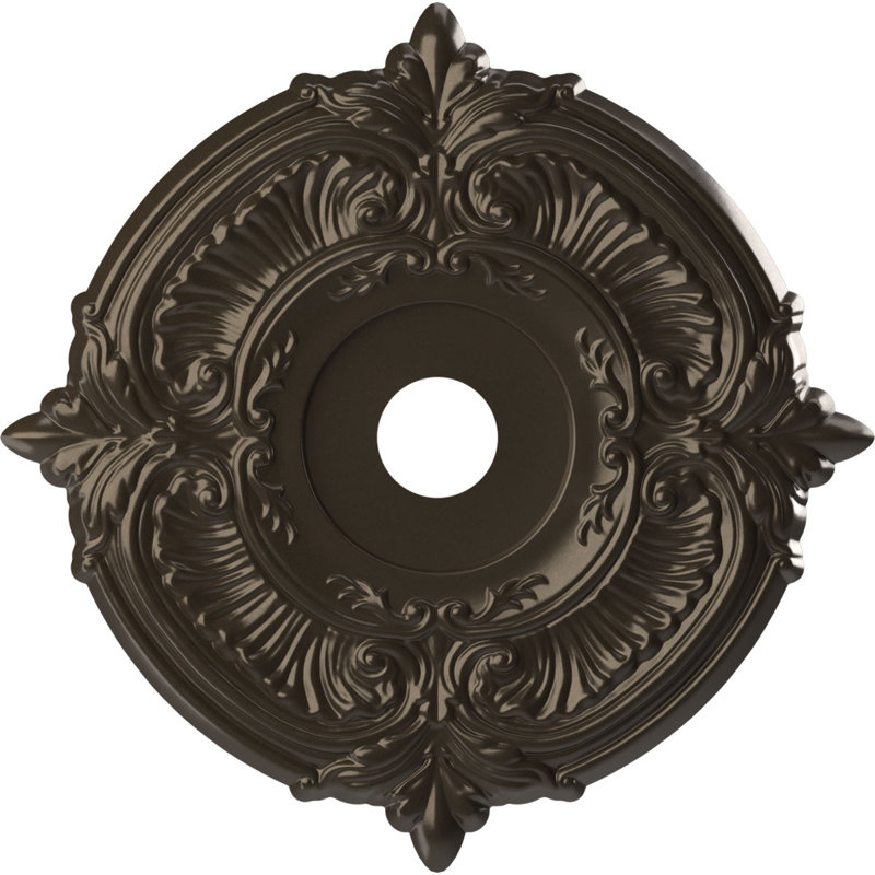 Attica Thermoformed PVC Ceiling Medallion, 22" H x 22" W x 1" D, Metallic Dark Bronze