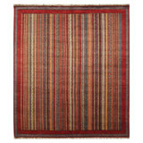 Aryana Wool Striped Area Rug in Red