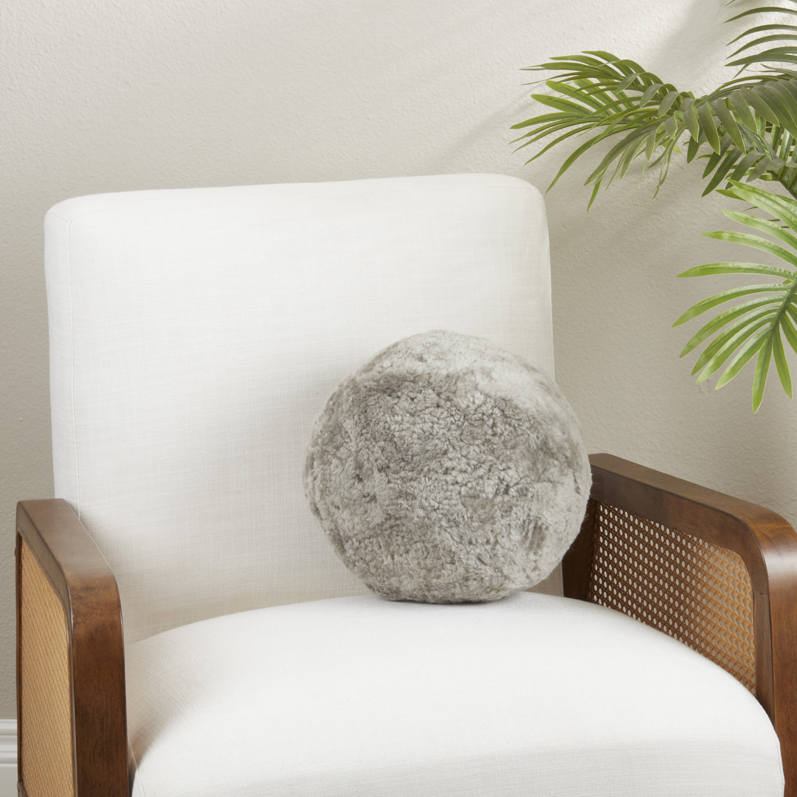 Mojito 12" x 12" Wool Throw Pillow, Gray