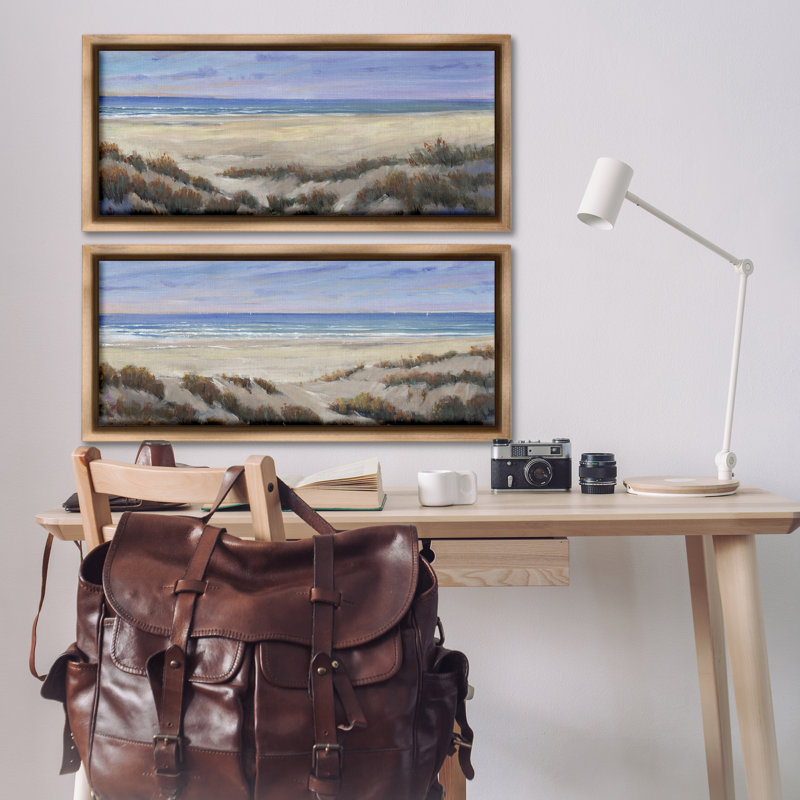  «Coastal Beach Terrain», ensemble de 2 toiles flottantes encadrées par Tim Ottoole, H 14 po x l 31 po