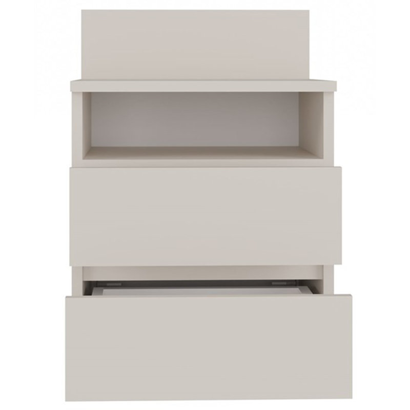 Taahir 2-Drawer Bedside Table with Open Shelf 40 cm Cashmere
