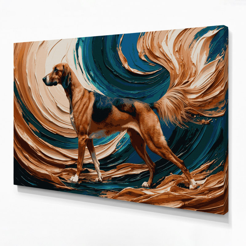 Chiens, chien afghan gris, art mural sur toile, H 11 po x l 14 po