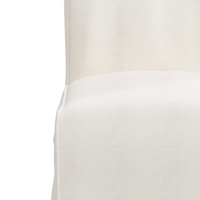 Chaise parsons rembourrée Sumatra, Lin blanc texturé Zuma