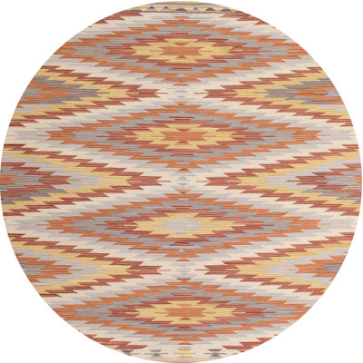 Tapis rouge / beige Leigha