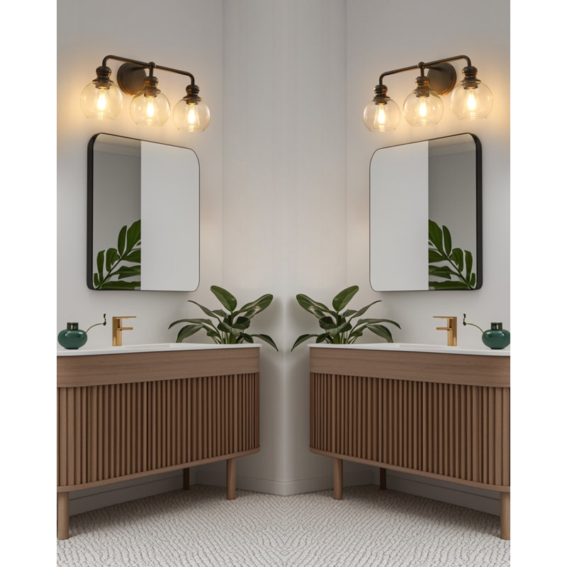 Elegant 3-Light Vanity Fixture with Frosted Glass:  Bathrooms, Hallways, and Bedrooms, Matte Black
