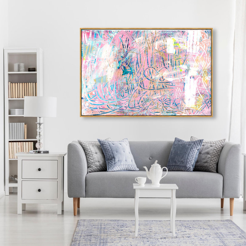 Oliver Gal Tenacious Spirit Abstract - Hand-Applied Glass Coat Framed Canvas Art, Gold, 36" H x 54" W
