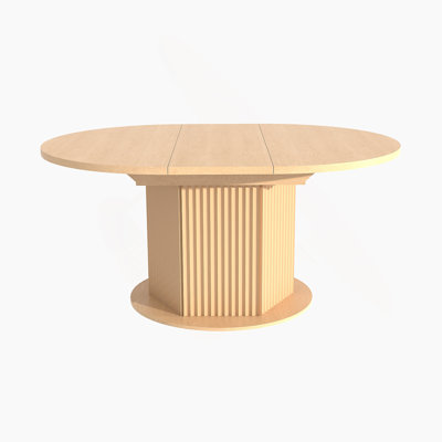 Round Dining Table For 4-6 People,  Kitchen Table With Bump Texture Base, Wooden Dinner Table For Dining Room Family Gathering