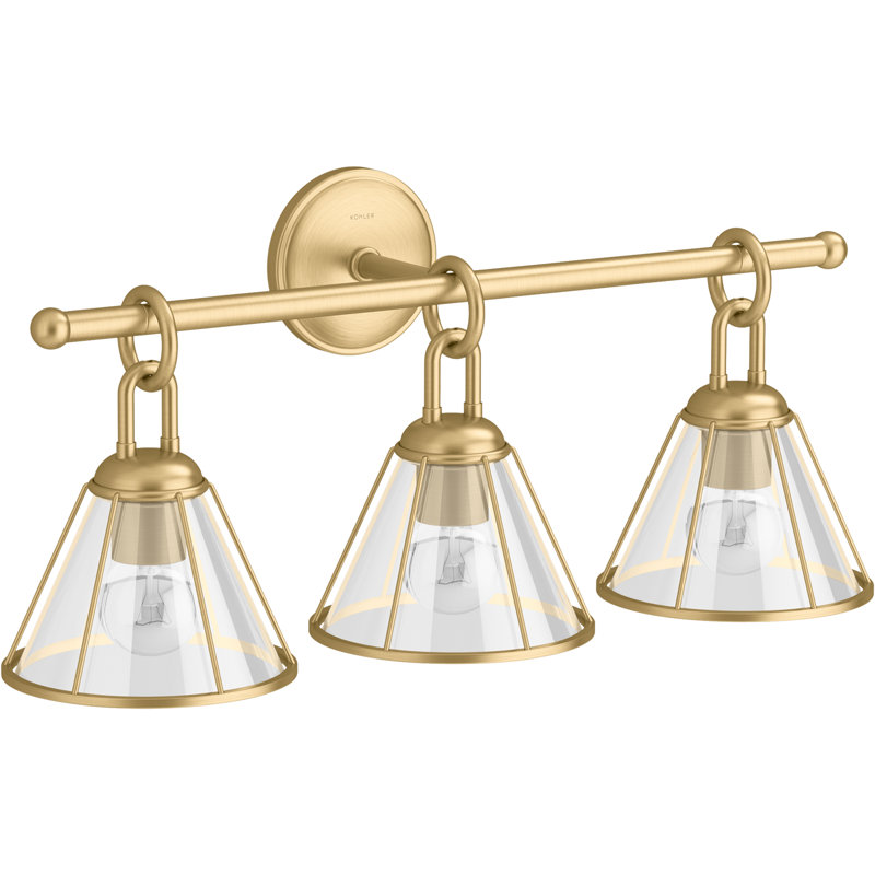 Terret 24-In Three-Light Sconce, Brushed Moderne Brass