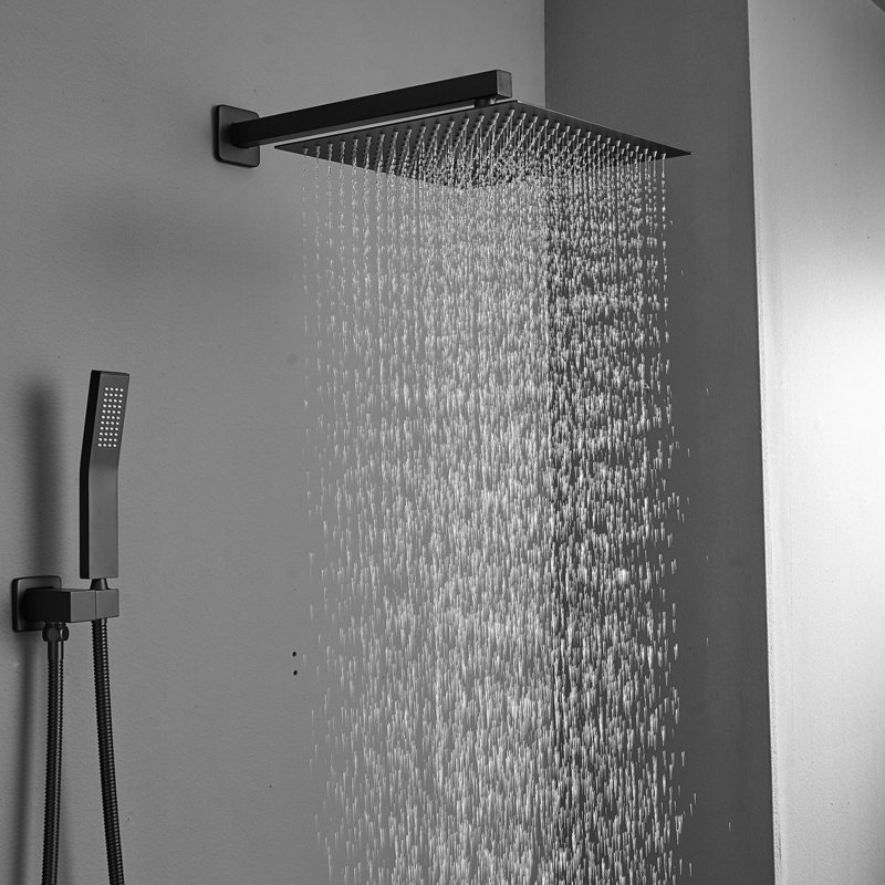 Bathroom Luxury Rain Mixer Combo Set Wall Mounted Rainfall Shower Head System , (Contain Faucet Rough-In Valve Body And Trim)