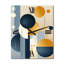 Horloge murale graphique abstraite géométrique jaune et bleu IV - Mid-Century-99636191