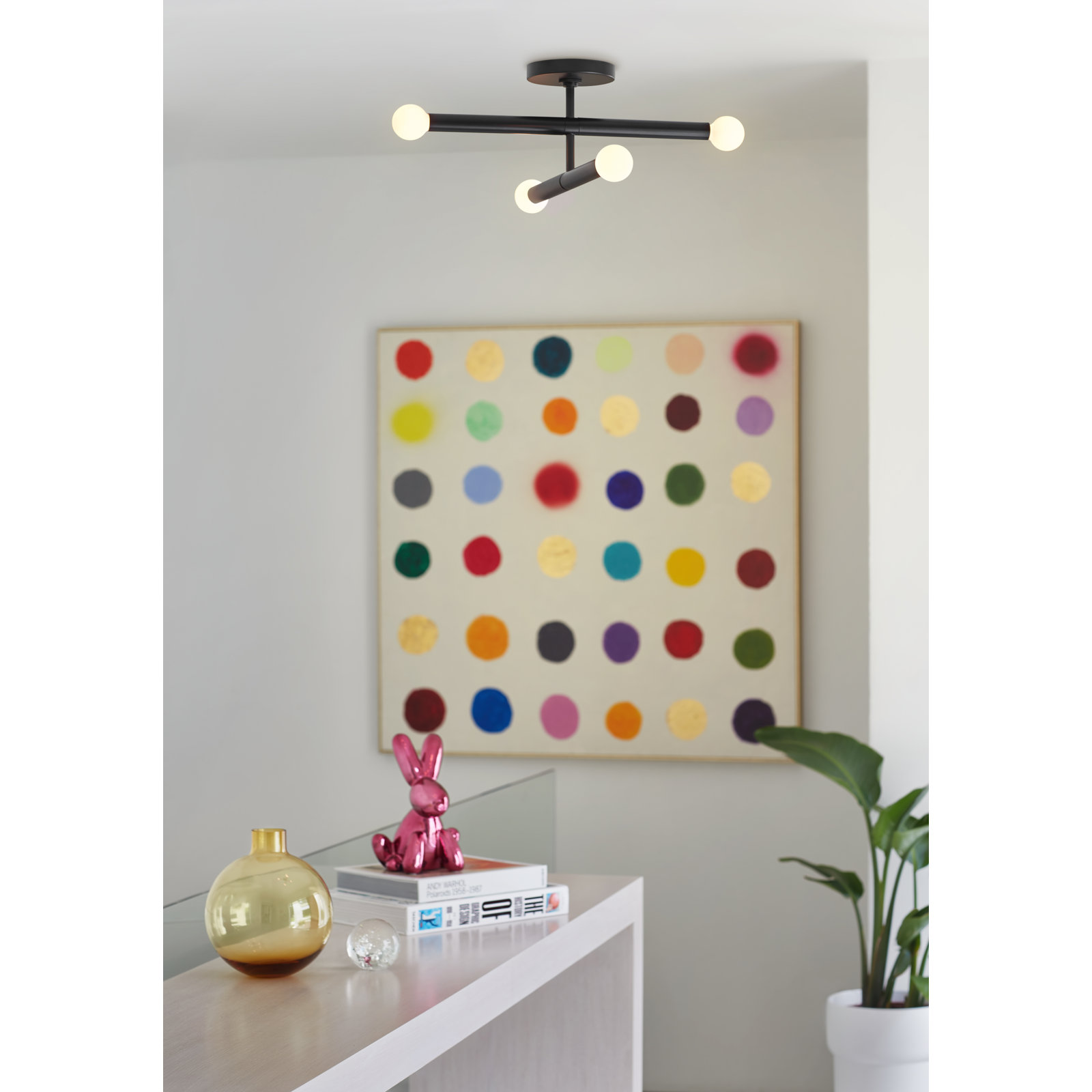 Kenza 4 Light Dimmable Pendant, Black