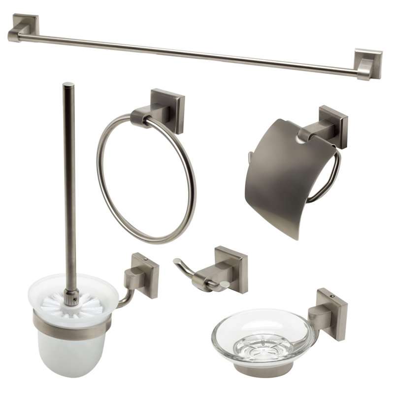 Bathroom Accessory Set, Brushed Nickel