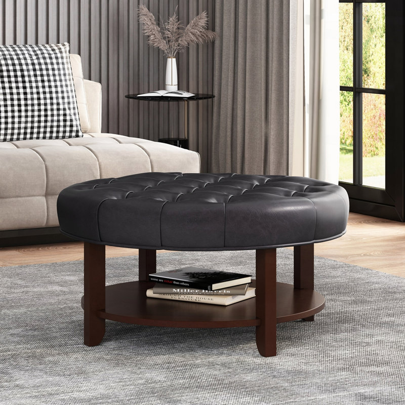 ROUND OTTOMAN, Black