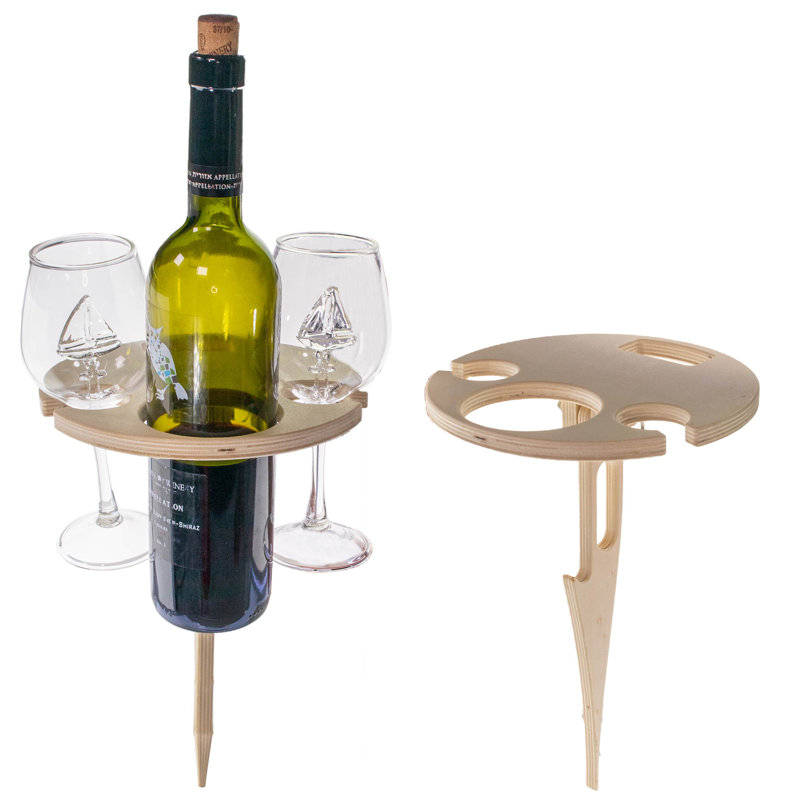 Support à verres à vin en bois massif Gunnora
