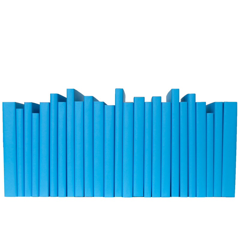 Decorative Books - Sky Oversized Paper Wrapped Books - Blue Books By The Foot, Sky