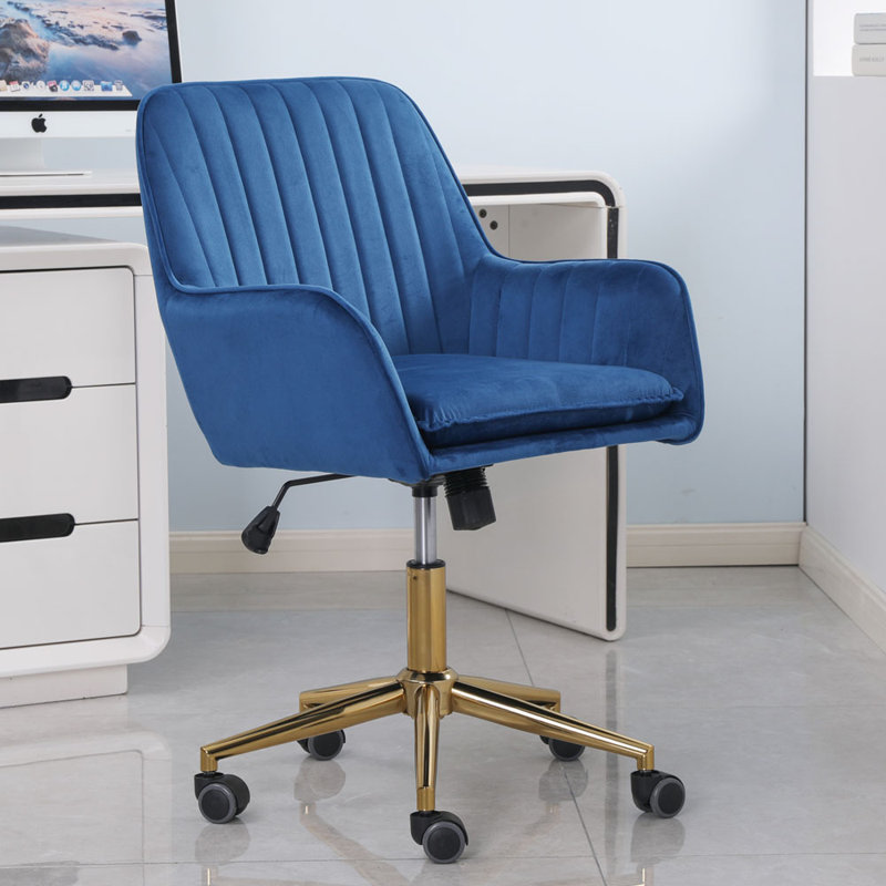 Ady Velvet Office Chair, Blue