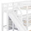 Structure de lit superposé ludique avec escalier de rangement, glissade amusante et lit gigogne pratique-129888081