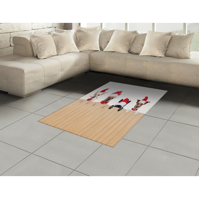 Christmas High Density Long Fiber Poly Threads Decorative Area Rug Carpet, Rectangle 4' x 5'8"