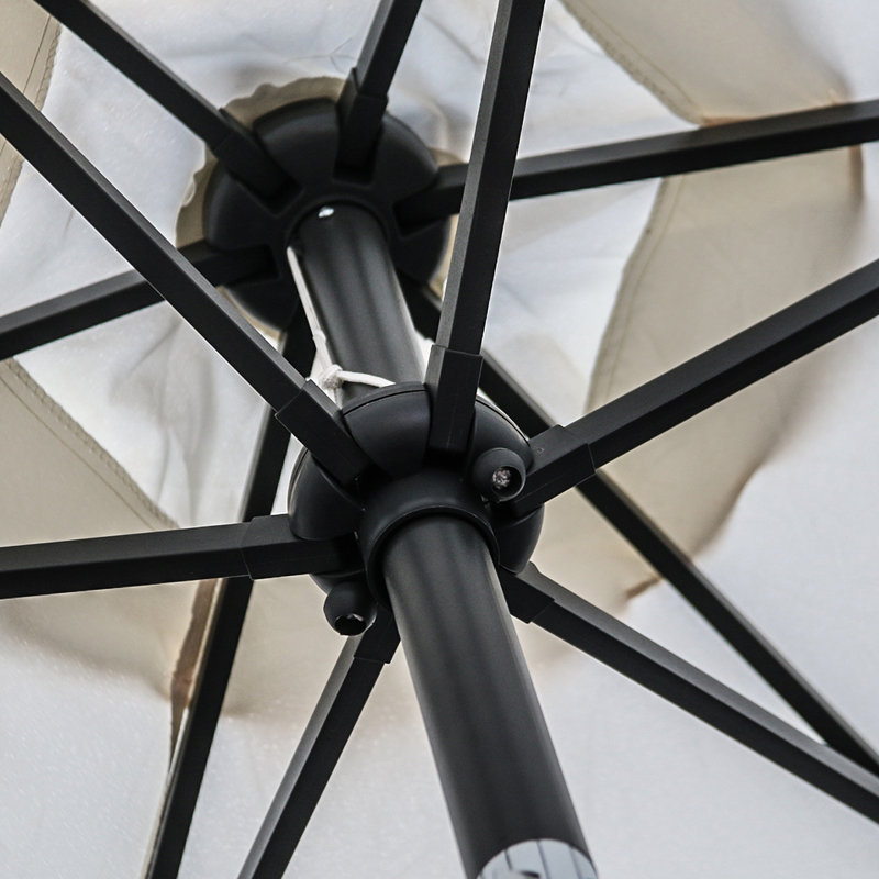 Martigues 2.5m Traditional Parasol with Lights, Cream