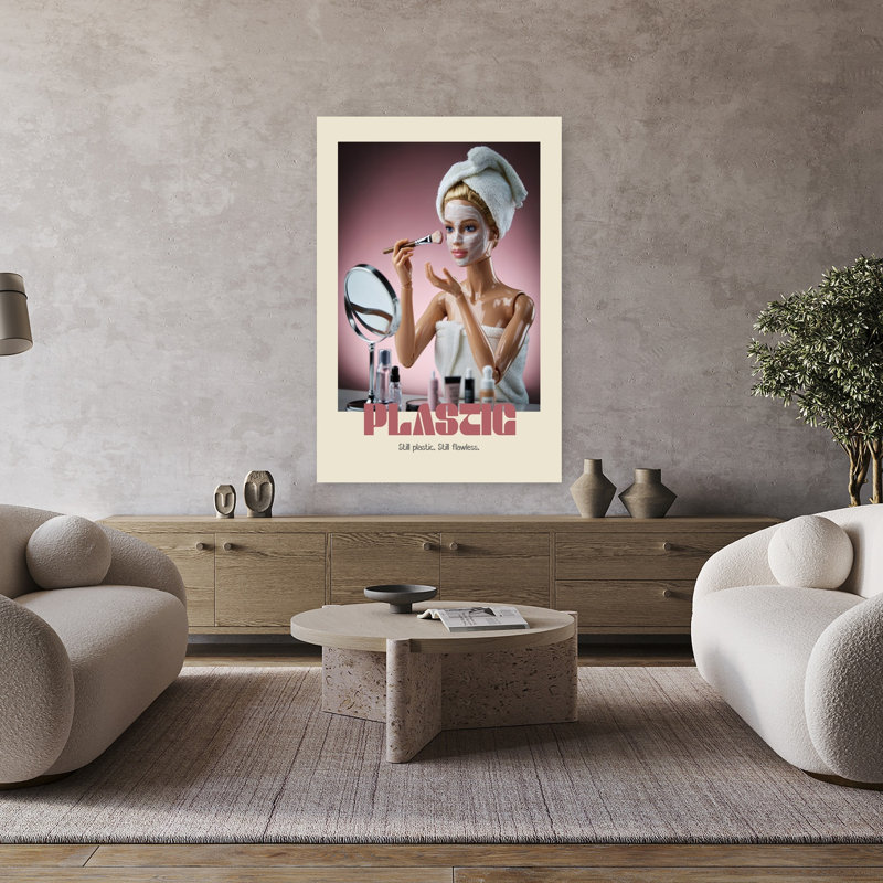 Art mural contemporain abstrait Flawless Doll, H 48 po x l 32 po