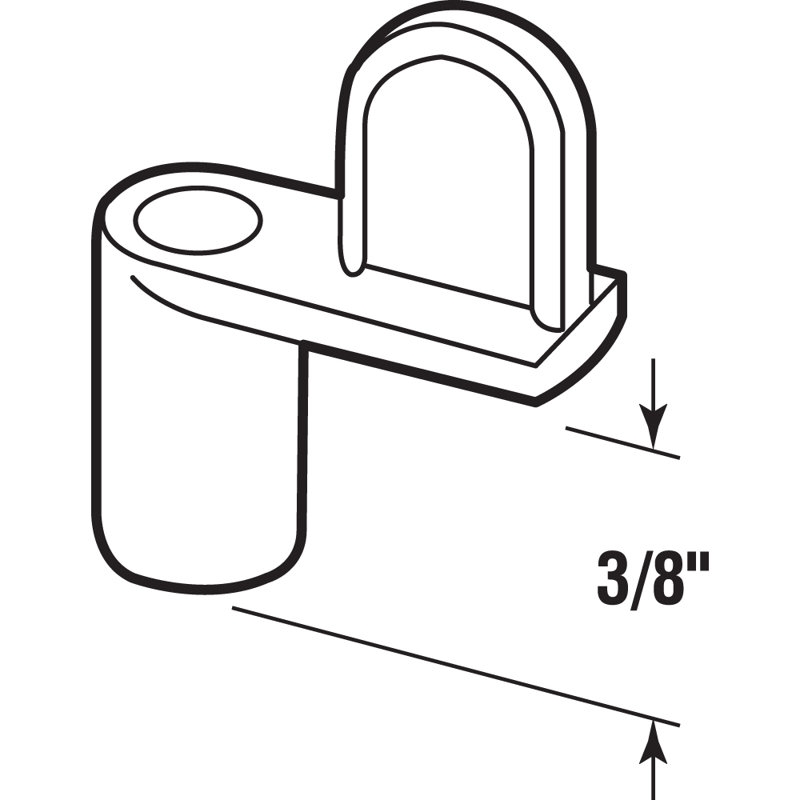 Diecast Zinc Offset Window Screen Clip, White, 4.75" H x 1.85" W x 0.8" D