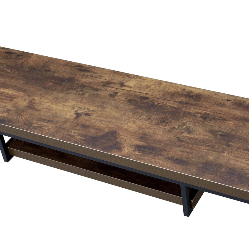Bob Weathered Oak & Black Metal Finish TV Stand