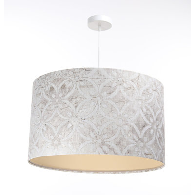 1 - Light Cream Drum Pendant